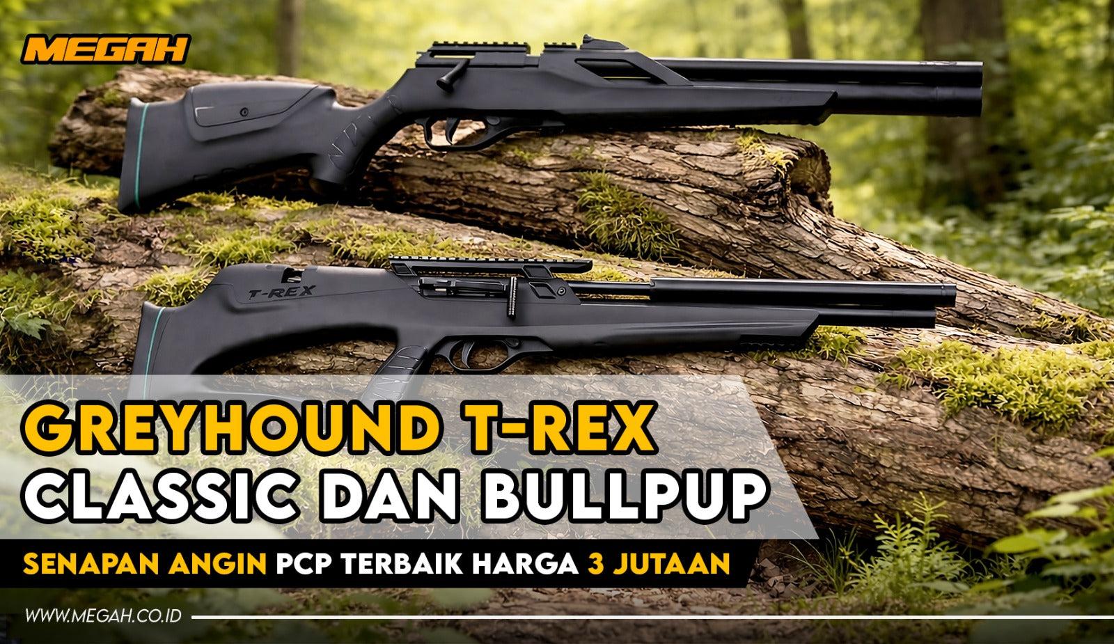 Greyhound T-Rex Classic dan Bullpup – Senapan Angin PCP Terbaik Harga 3 Jutaan