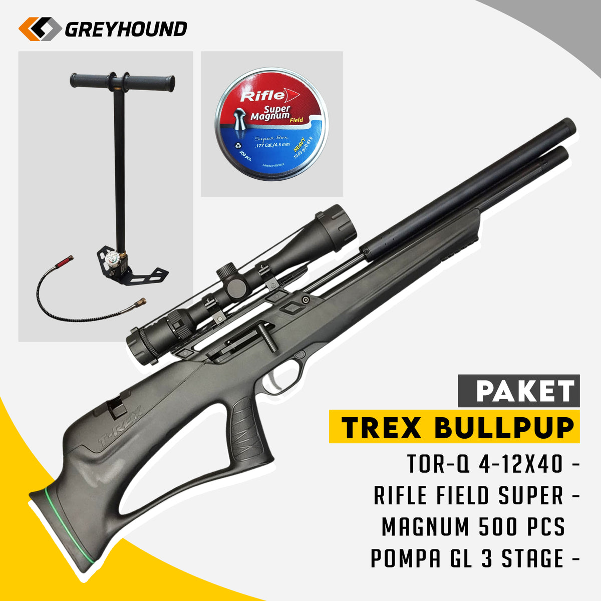 PAKET SENAPAN ANGIN GREYHOUND T-REX BULLPUP Gambar utama produk