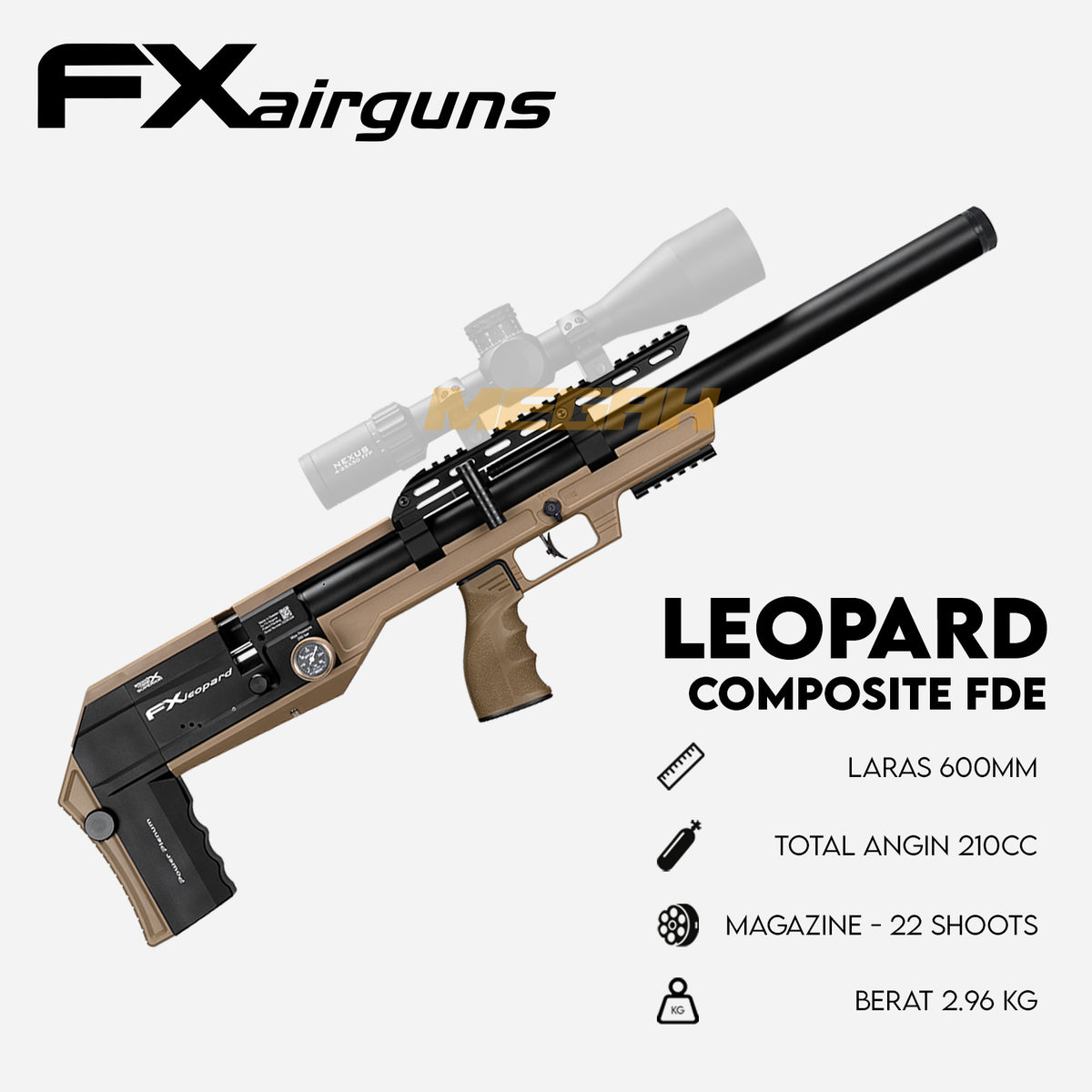 SENAPAN ANGIN FX AIRGUNS LEOPARD COMPOSITE FDE Gambar utama produk