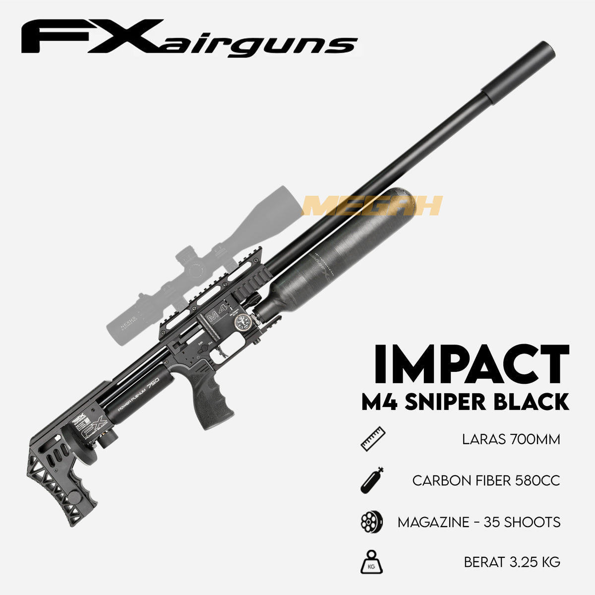 SENAPAN ANGIN FX IMPACT M4 SNIPER BLACK Gambar utama produk