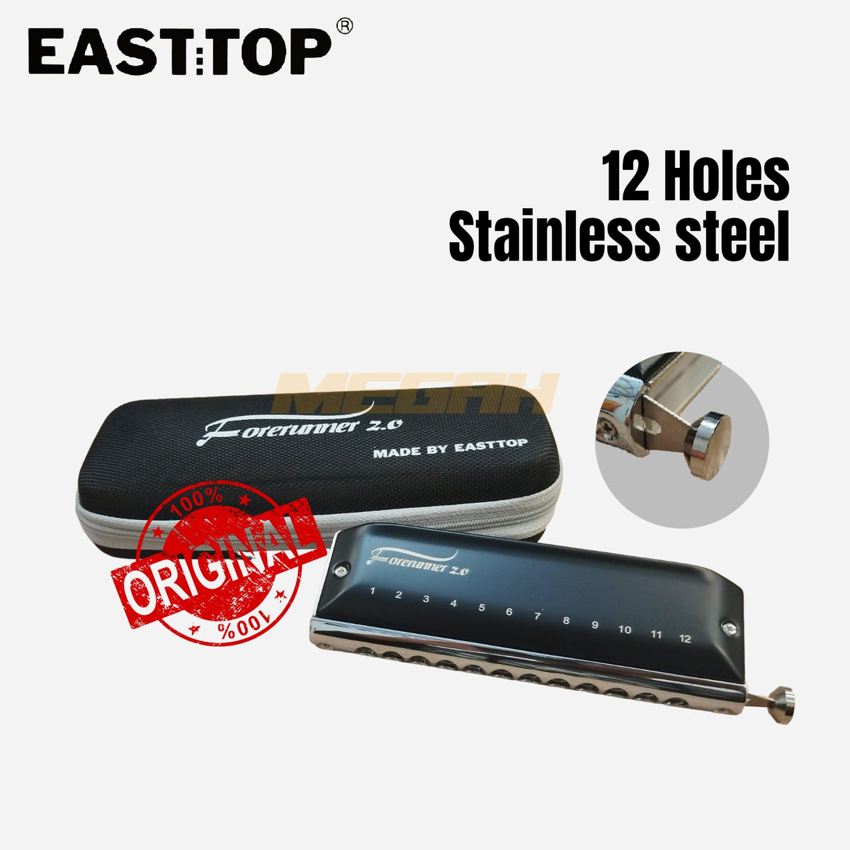 HARMONICA EAST TOP FORERUNNER 2.0 12 HOLES KEY C Gambar utama produk