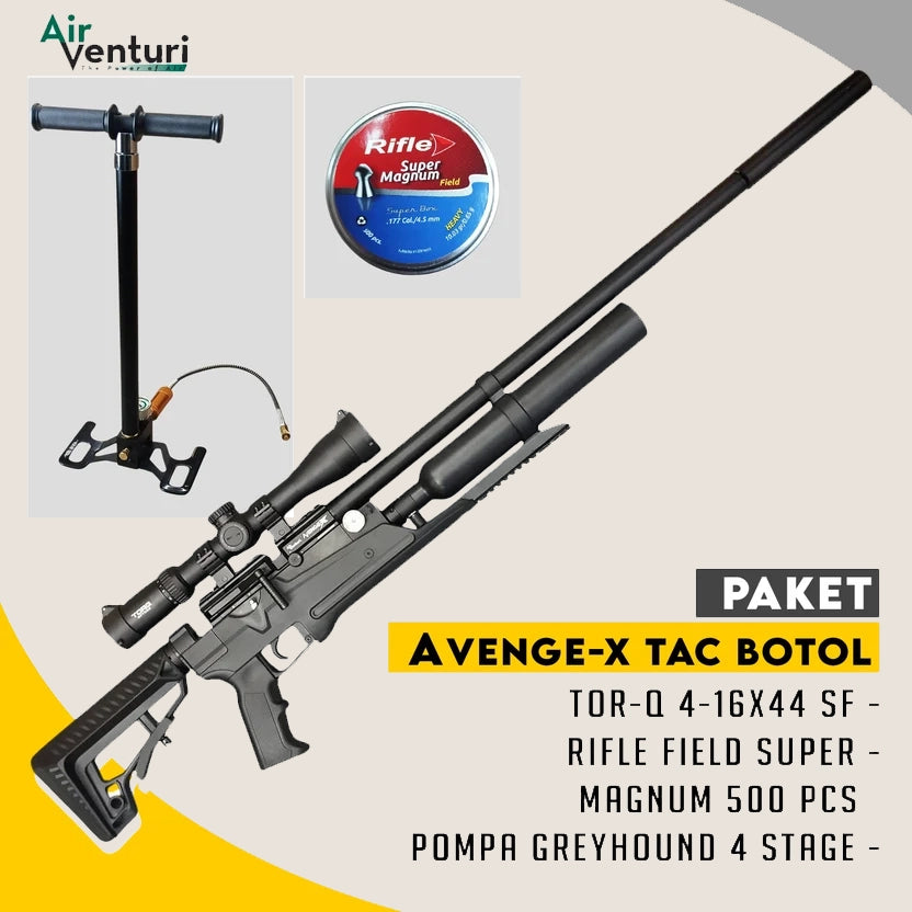 PAKET SENAPAN ANGIN AIR VENTURI AVENGE-X TACTICAL BOTOL Gambar utama produk