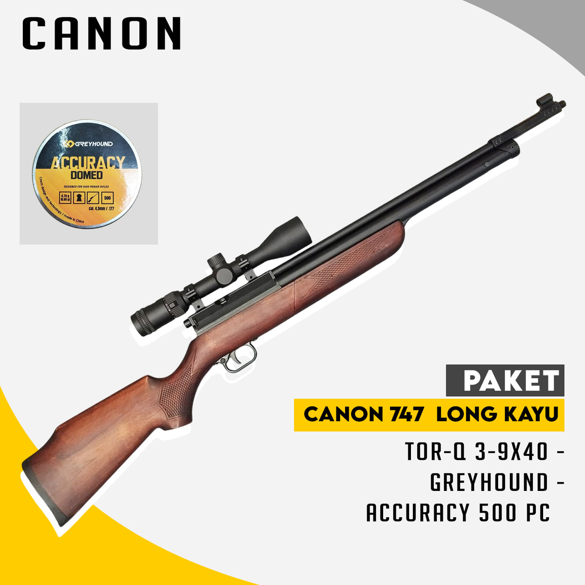 PAKET SENAPAN ANGIN UKLIK CANON 747 LONG KAYU Gambar utama produk