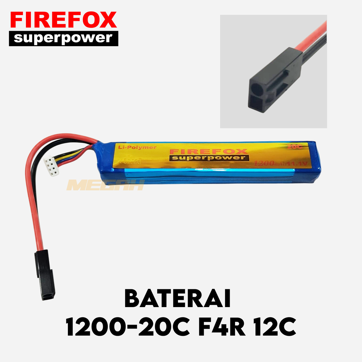 BATERAI AIRSOFT FIRE FOX 1200-12C T-PLUG