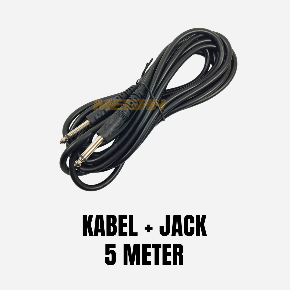 KABEL JACK GITAR 5 MT HITAM IMPORT (AM589) Gambar utama produk