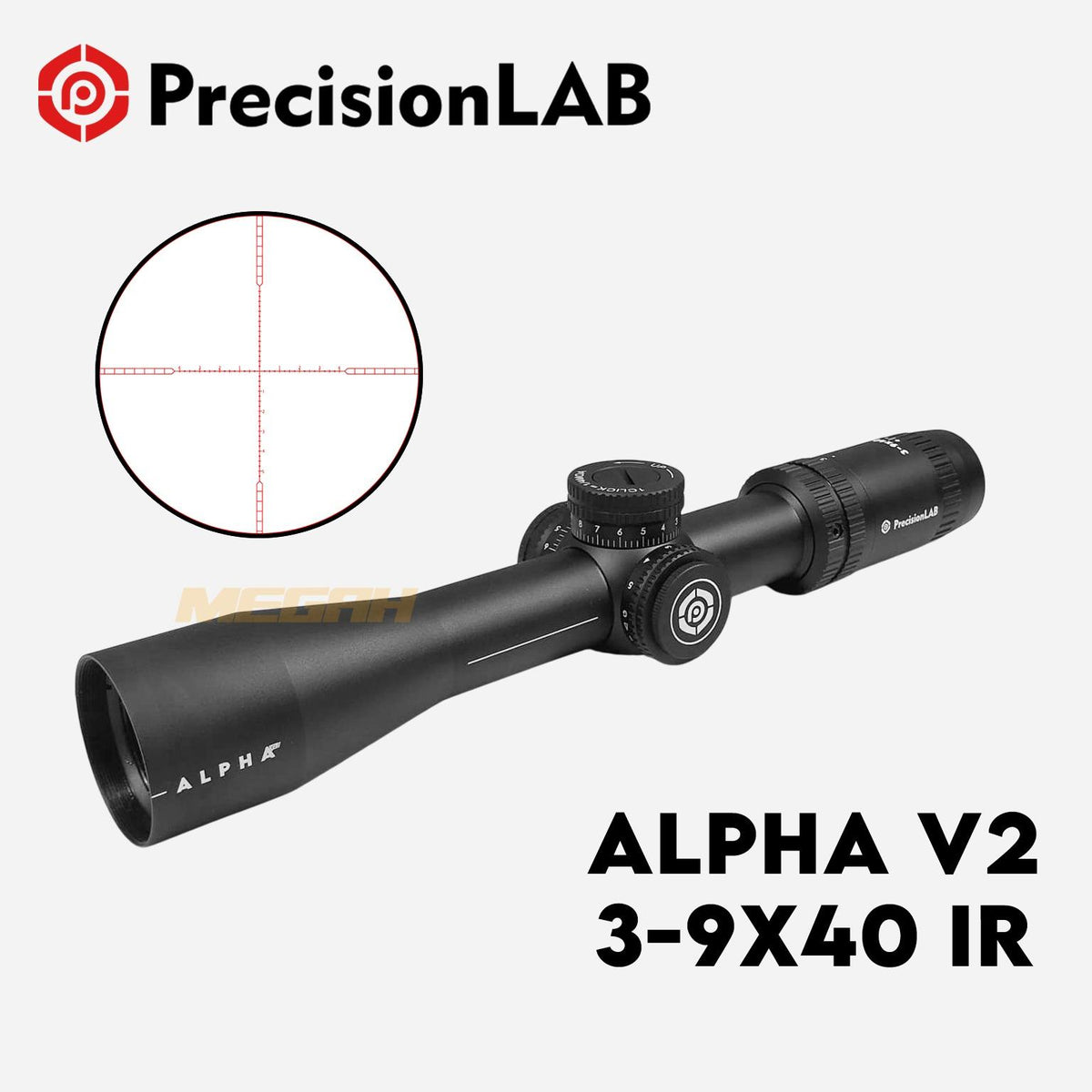 TELESKOP PRECISION LAB ALPHA V2 3-9X40 IR Gambar utama produk