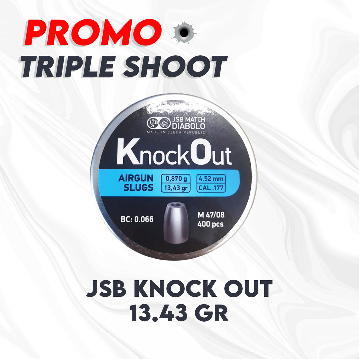 3 KALENG SLUG JSB KNOCK OUT 13,43gr