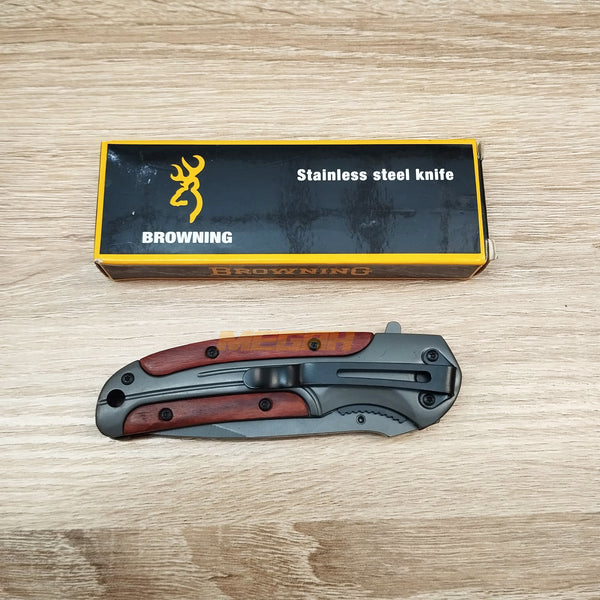 PISAU LIPAT BROWNING (Silver-Kayu) | PISAU OUTDOOR/SURVIVAL