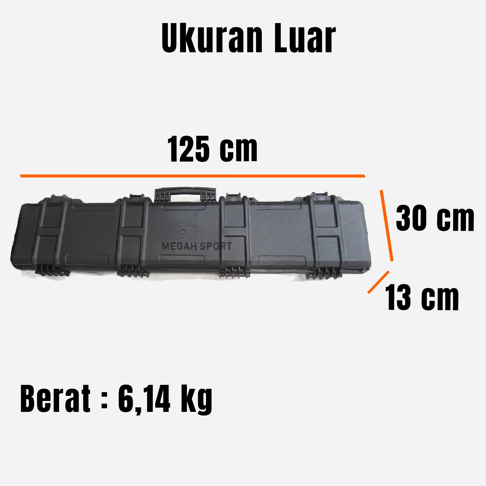 GUN CASE HARDCASE 125X29X13CM FIBER GLASS Gambar sekunder produk