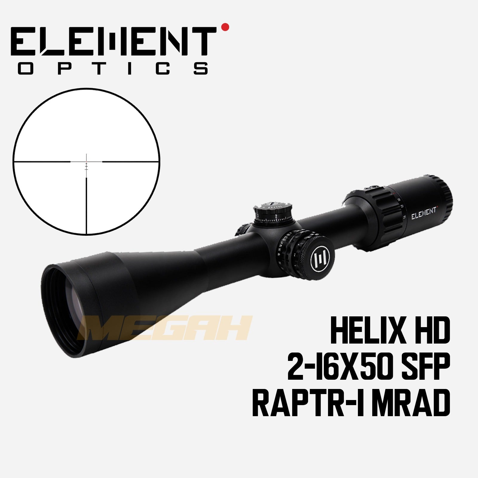 ELEMENT OPTICS HELIX HD 2-16x50 SFP RAPTR-1 MRAD