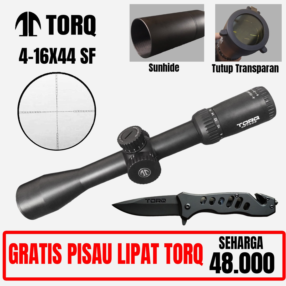 TELESKOP SENAPAN ANGIN TORQ 4-16X44 SF Gambar utama produk