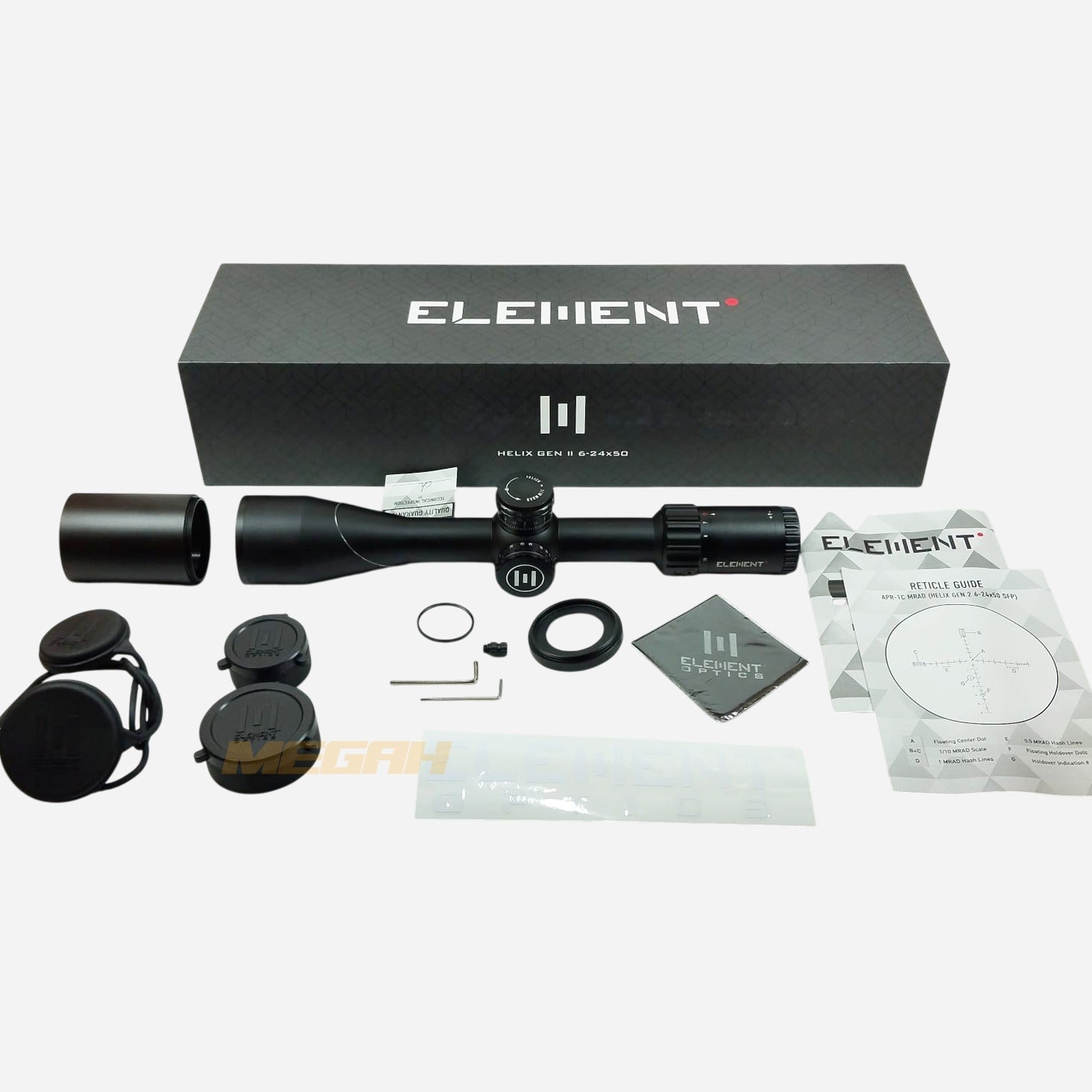 TELESKOP SENAPAN ANGIN ELEMENT OPTICS HELIX GEN 2 6-24X50 SFP MRAD