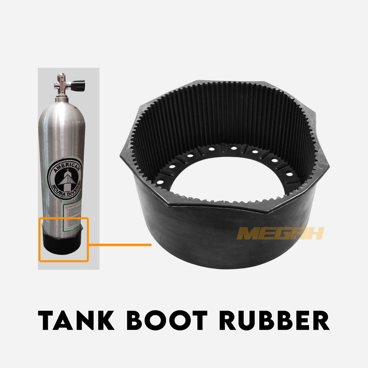 AMSCUD RUBBER TANK BOOT ( PELINDUNG BAWAH TABUNG SCUBA ) Gambar utama produk
