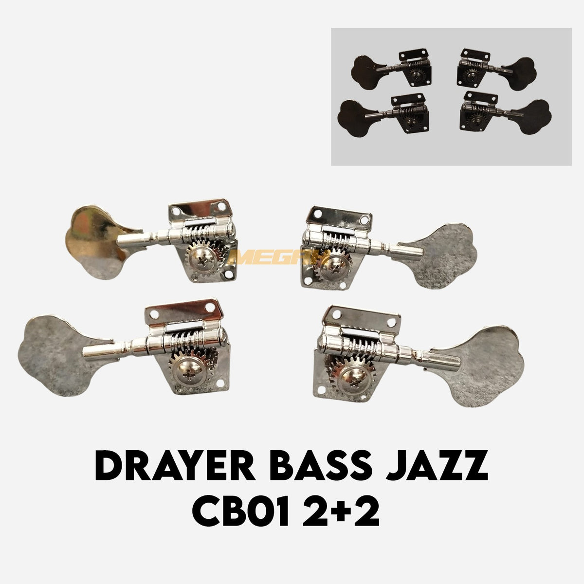 DRYER JAZZ BASS 4 STRING R2+L2 - BLACK & CHROME Gambar utama produk