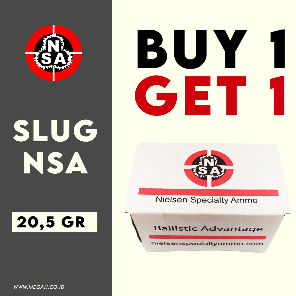 SLUG NSA 20.5GR BELI 1 GRATIS 1