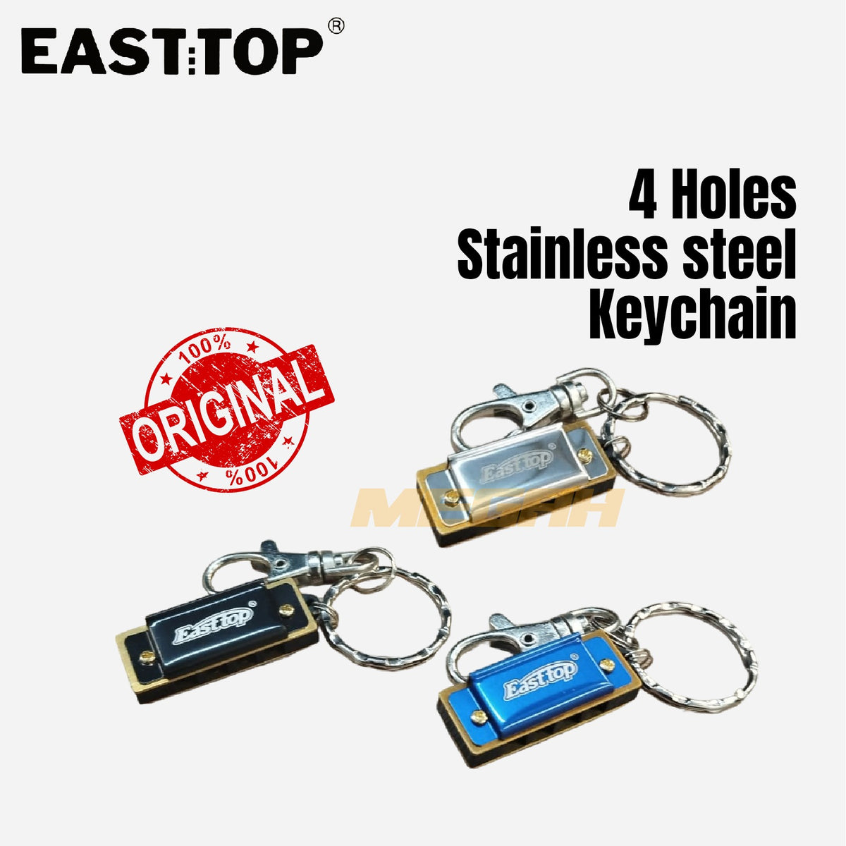 MINI HARMONICA EAST STOP 4 HOLES KEYCHAIN