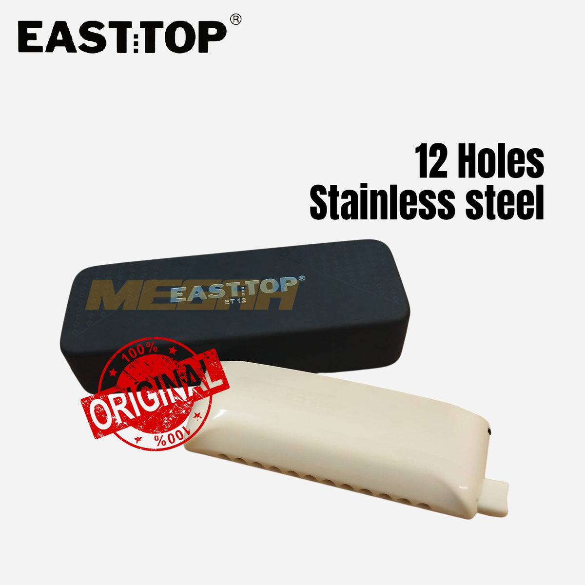 HARMONICA EAST TOP ET12 12 LUBANG KEY C Gambar utama produk
