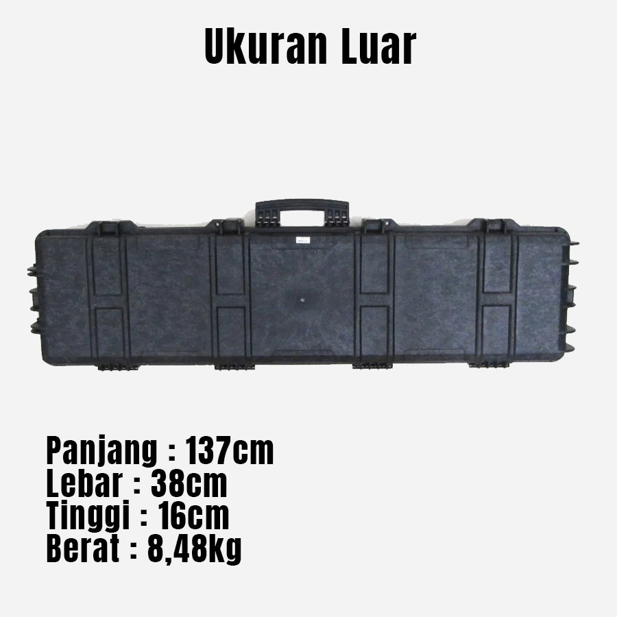 GUN CASE HARDCASE / BOX SENAPAN + RODA 138X38X17CM FIBER GLASS Gambar sekunder produk
