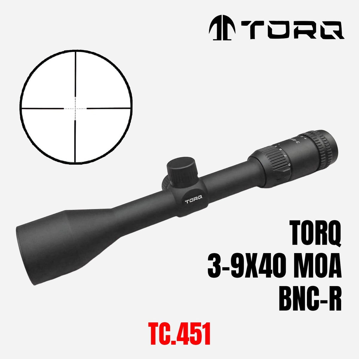 TELESKOP SENAPAN ANGIN TORQ 3-9X40 MOA BNC-R Gambar utama produk