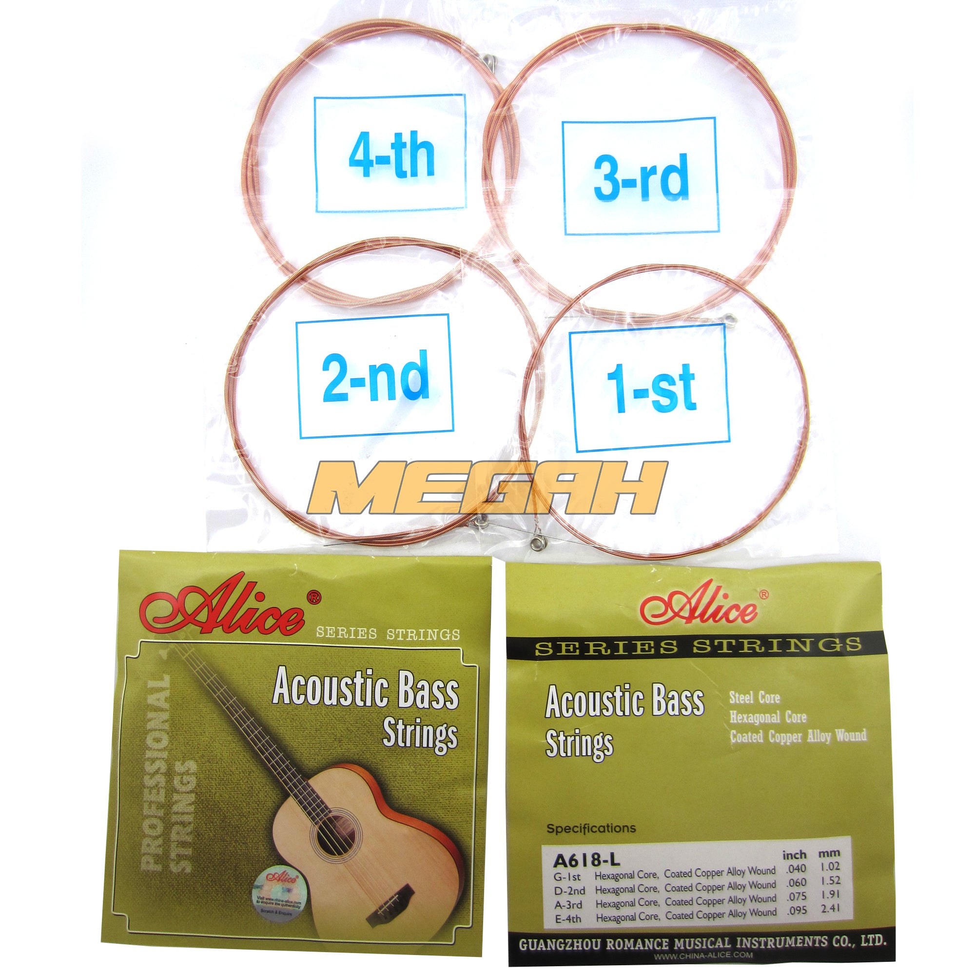SENAR GITAR BASS ACCOUSTIC ALICE A618L (SG192) Gambar sekunder produk