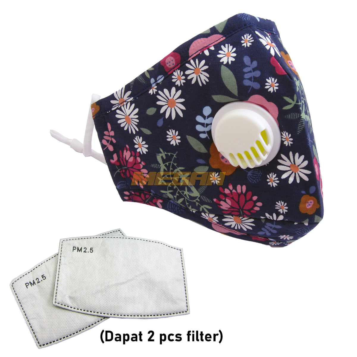 MASKER VENTILATOR 100% KATUN DENGAN 2 PCS FILTER IMPORT (LA010) - Megah Sport