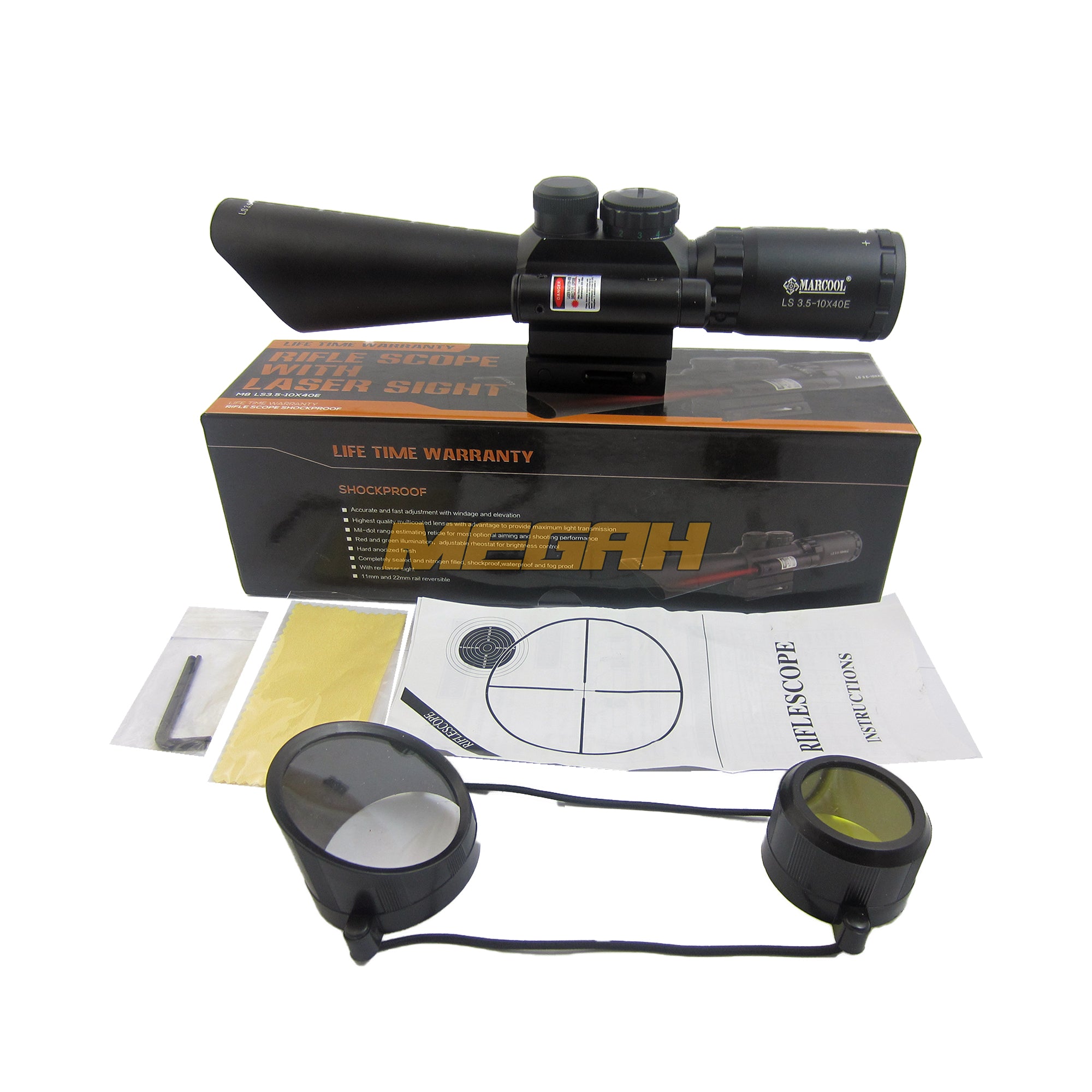 SPIKE 3.5-10X40 E + RED LASER MD-R6 (TC720) - Megah Sport