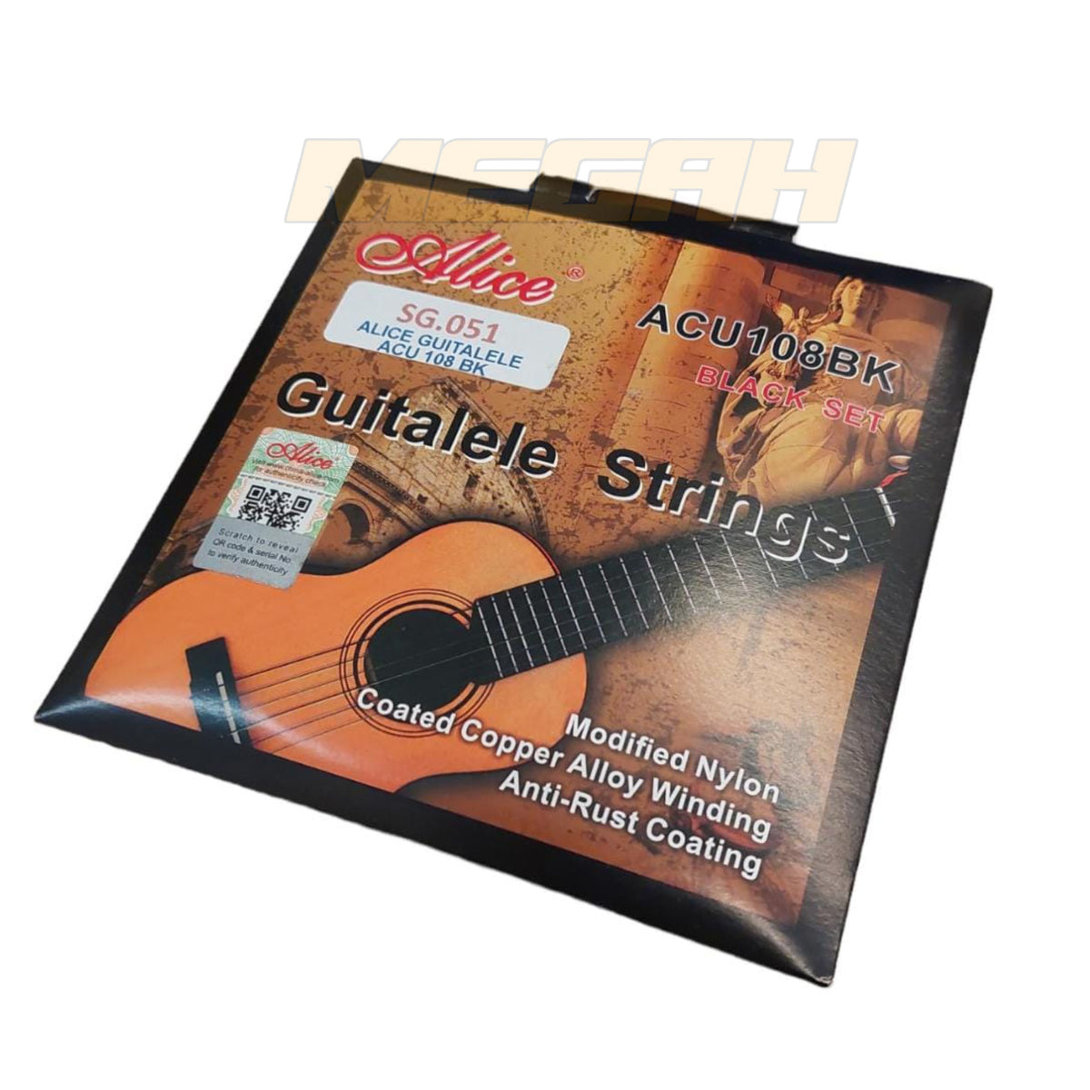 SENAR GUITALELE ALICE ACU 108 BK (SG051) Gambar utama produk