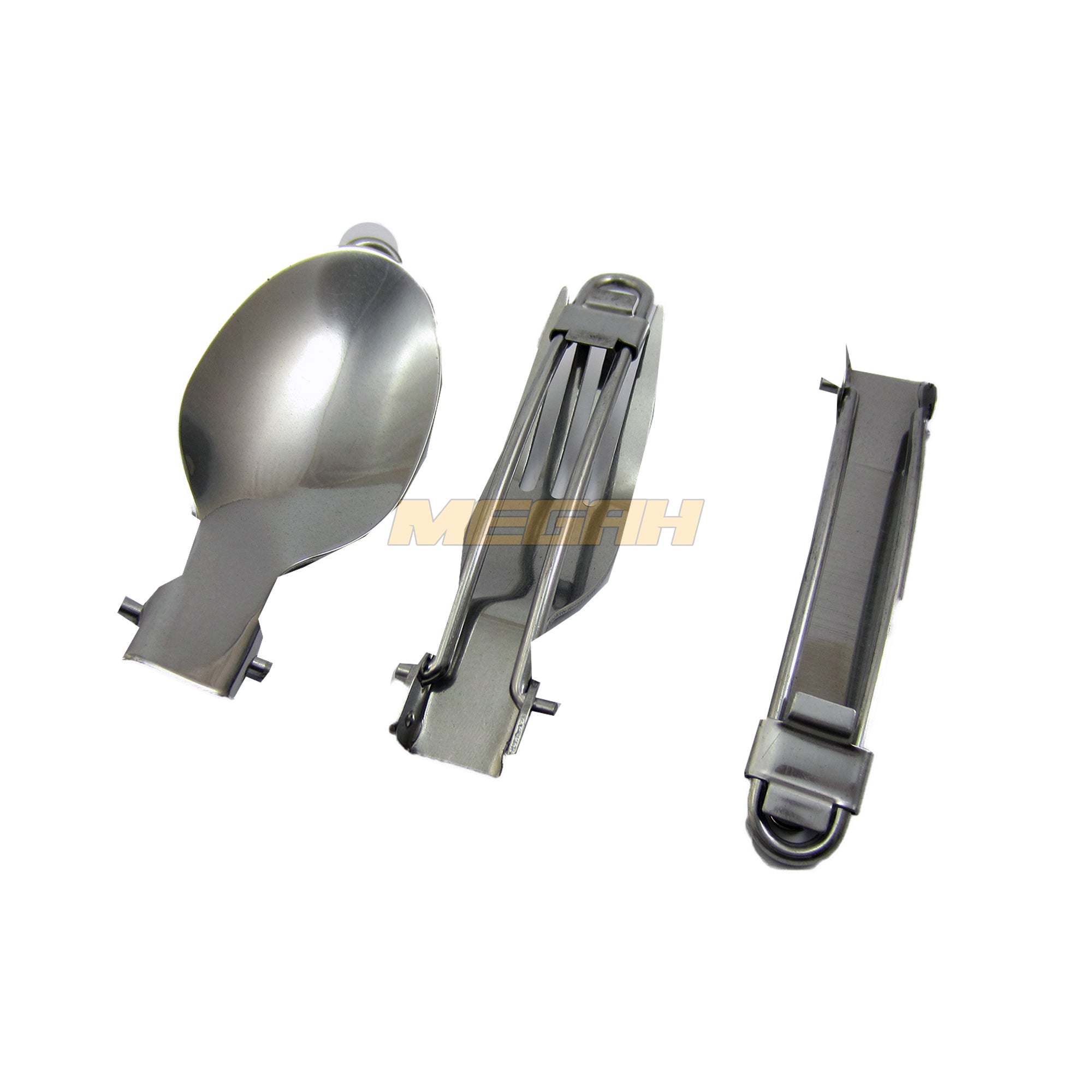SENDOK GARPU PISAU LIPAT PORTABEL STAINLESS STEEL (LA148) Gambar sekunder produk
