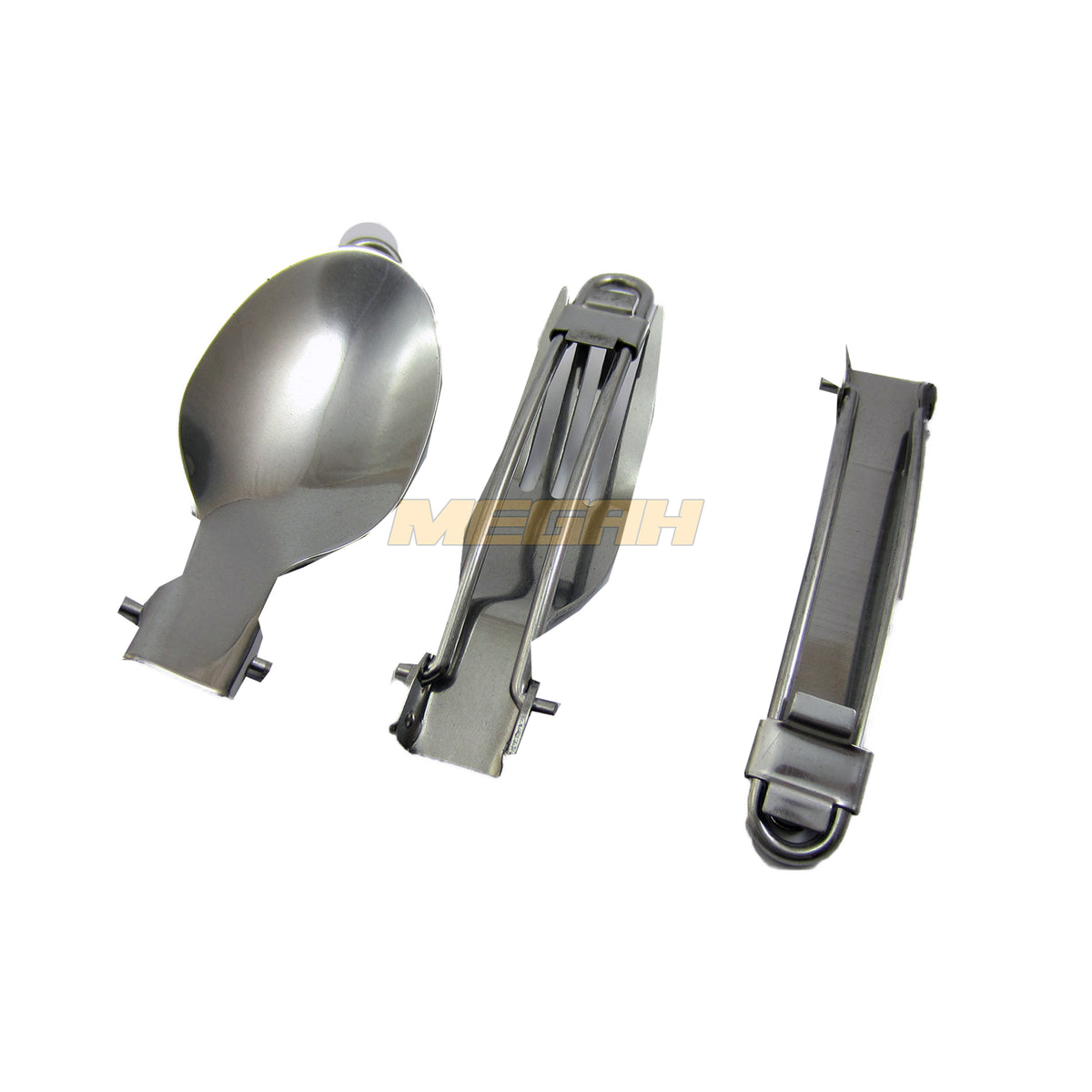 SENDOK GARPU PISAU LIPAT PORTABEL STAINLESS STEEL (LA148) - Megah Sport