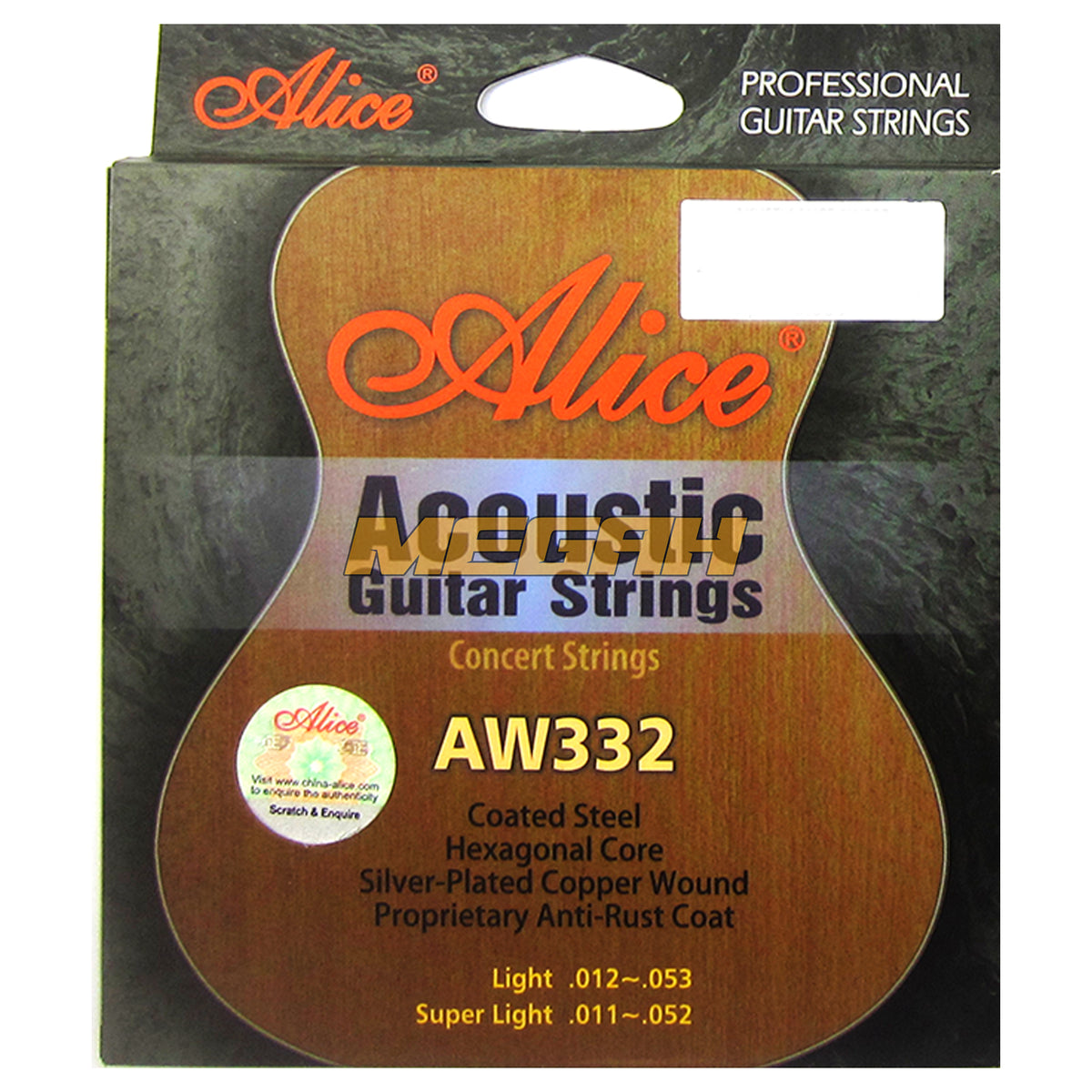 SENAR ALICE GITAR AKUSTIK AW332-L - 0.12 (SG191) - Megah Sport
