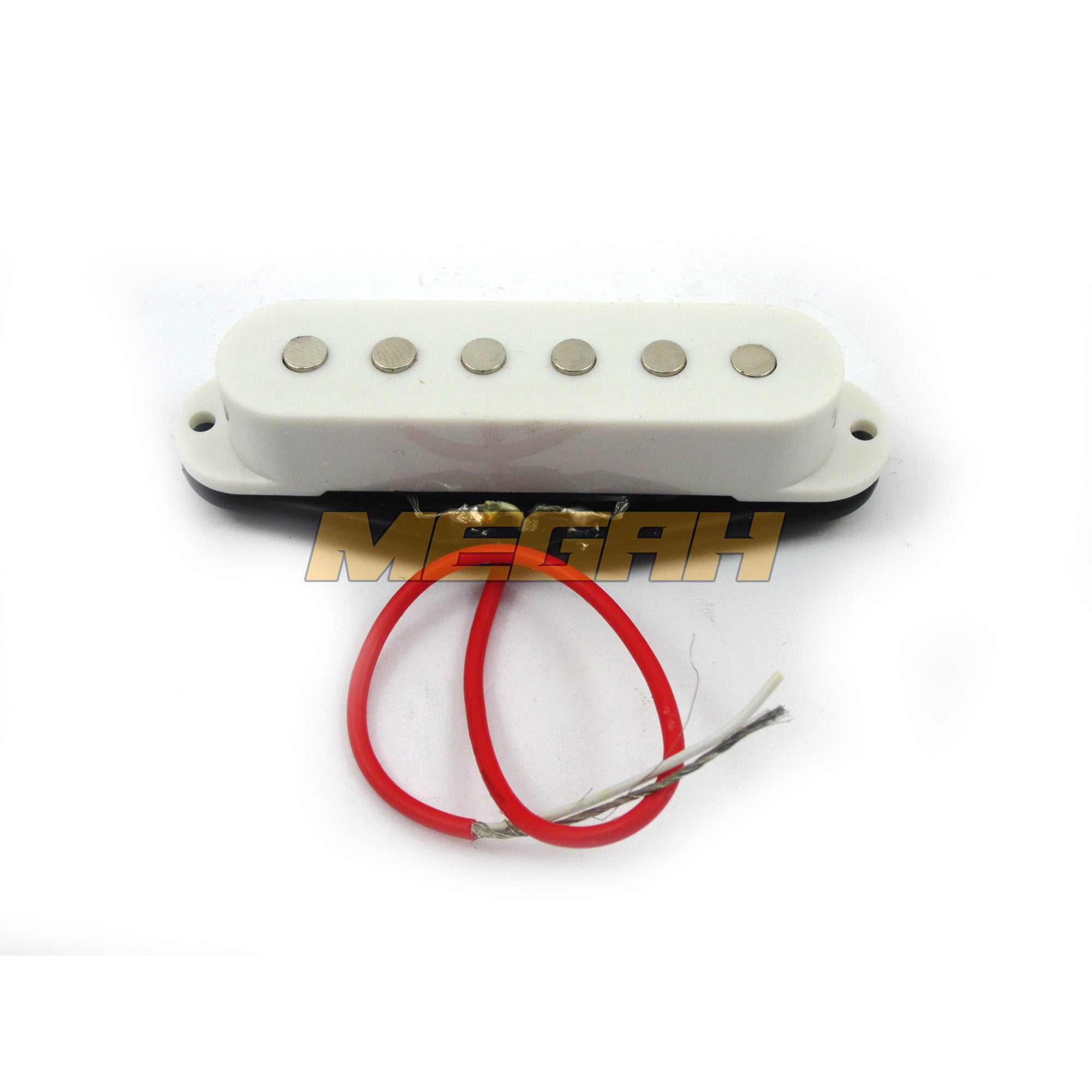 PICK UP SINGLE 6 STRING MEDIUM - WHITE (AG771) - Megah Sport