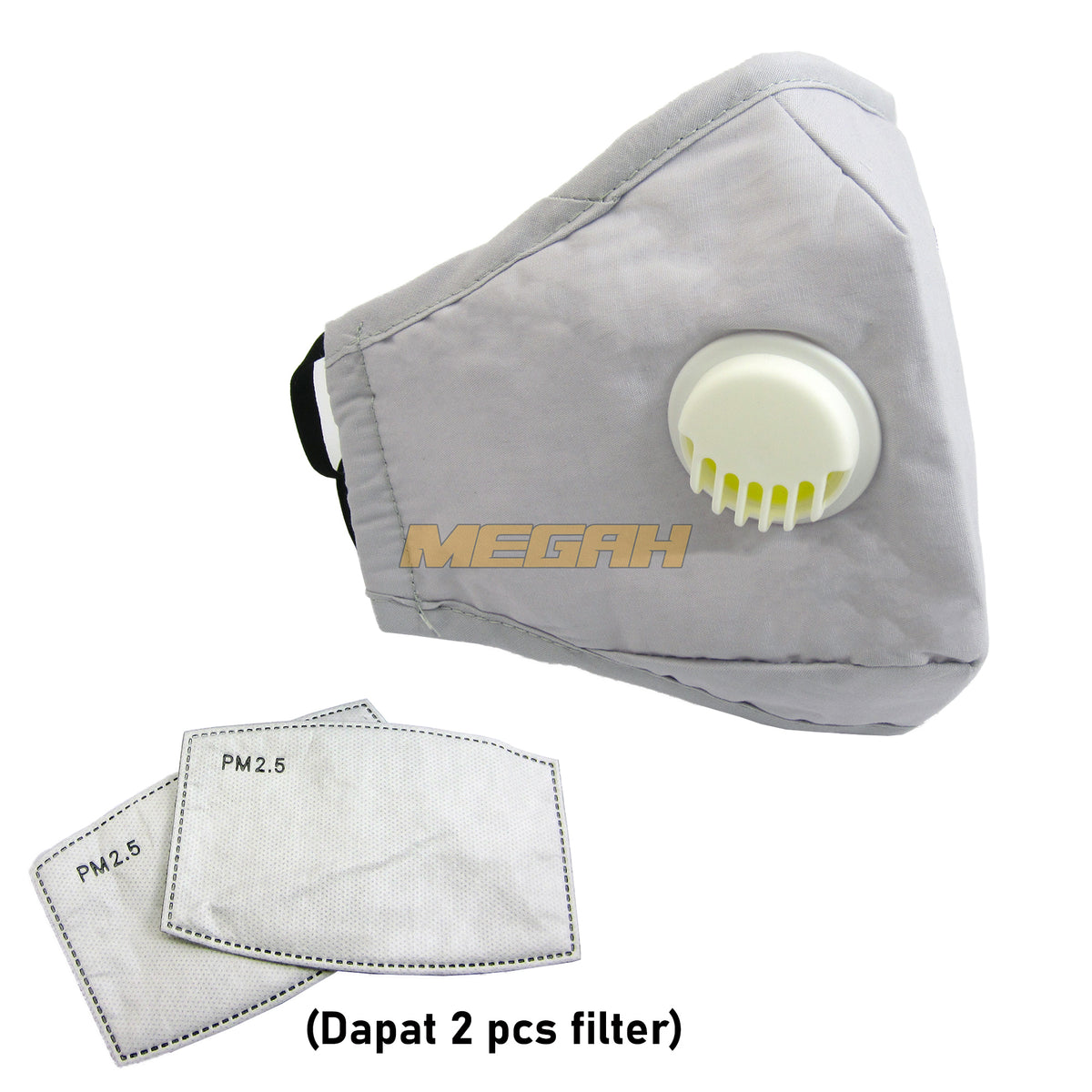 MASKER VENTILATOR 100% KATUN DENGAN 2 PCS FILTER IMPORT (LA010) - Megah Sport