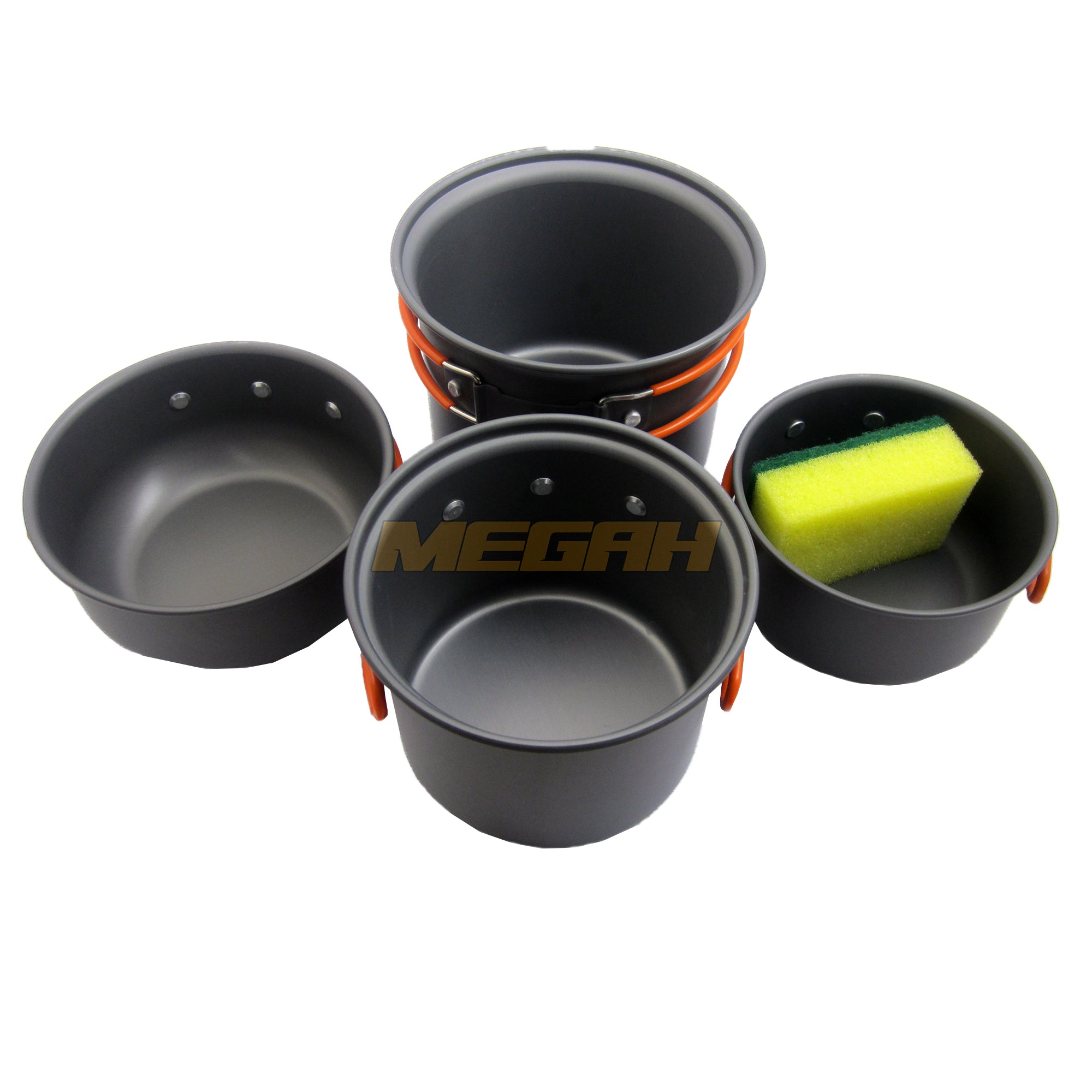 COOKING SET ALAT MASAK CAMPING SET AL208 ISI 4 PCS (LA044) - Megah Sport