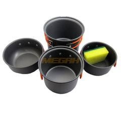 COOKING SET ALAT MASAK CAMPING SET AL208 ISI 4 PCS (LA044) - Megah Sport