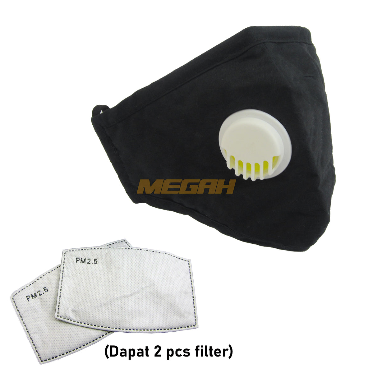 MASKER VENTILATOR 100% KATUN DENGAN 2 PCS FILTER IMPORT (LA010) - Megah Sport