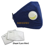 MASKER VENTILATOR 100% KATUN DENGAN 2 PCS FILTER IMPORT (LA010) - Megah Sport