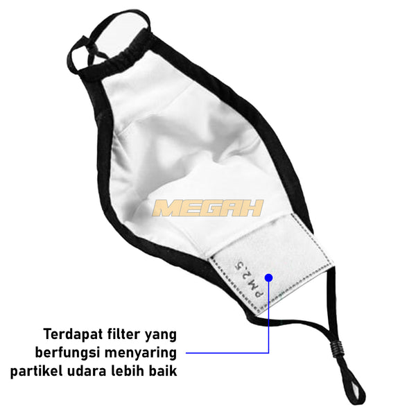 MASKER VENTILATOR 100% KATUN DENGAN 2 PCS FILTER IMPORT (LA010) - Megah Sport