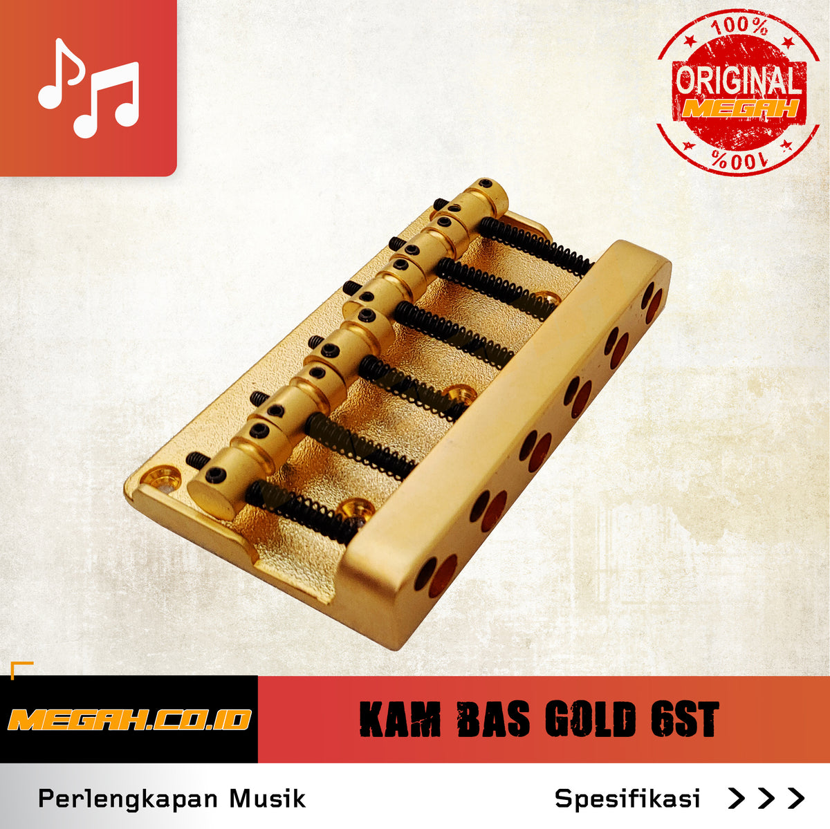 KAM BASS GOLD 6ST (AG274) Gambar utama produk