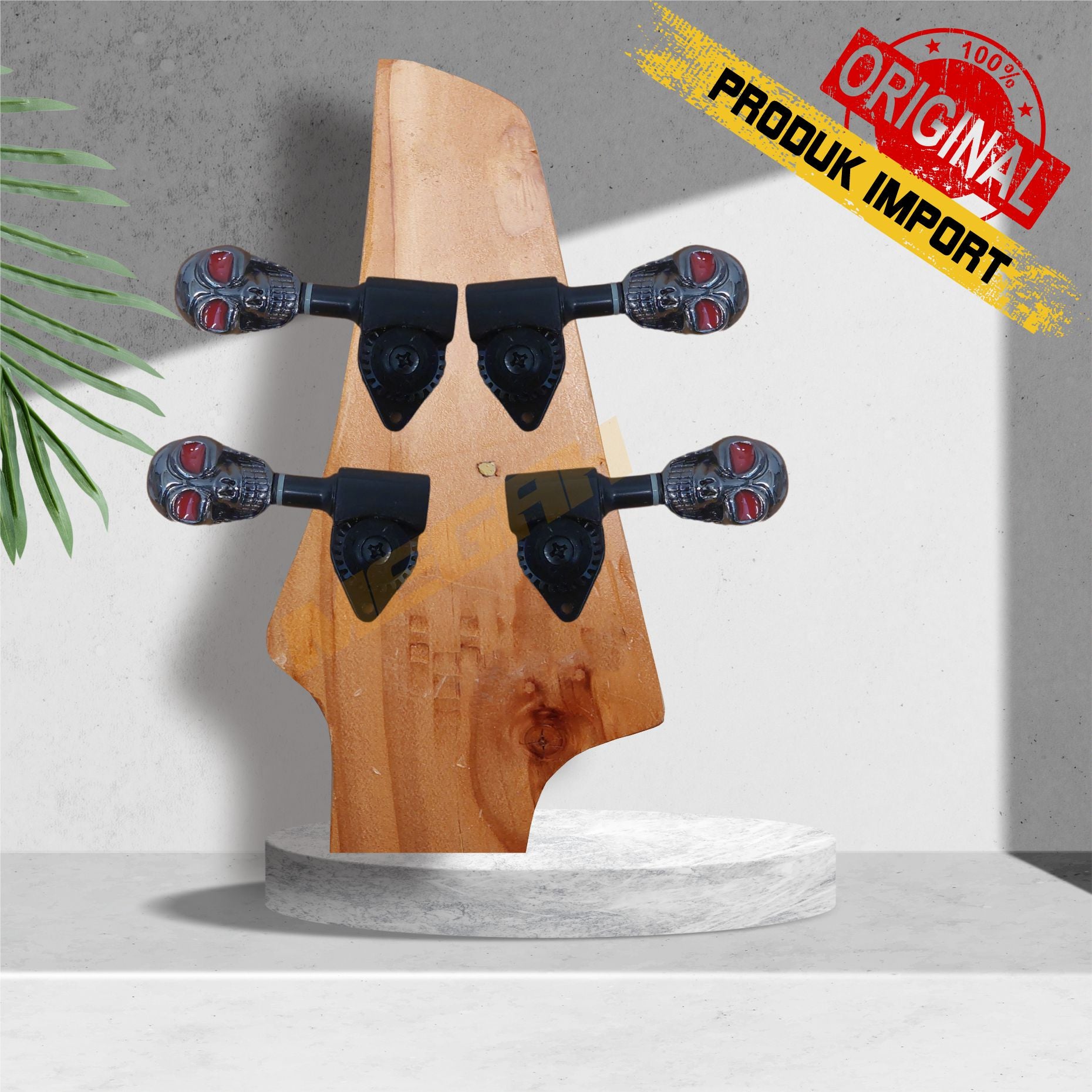 DRYER GITAR UNIQUE BASS OUT GEAR TENGKORAK - HITAM & CHROME Gambar sekunder produk