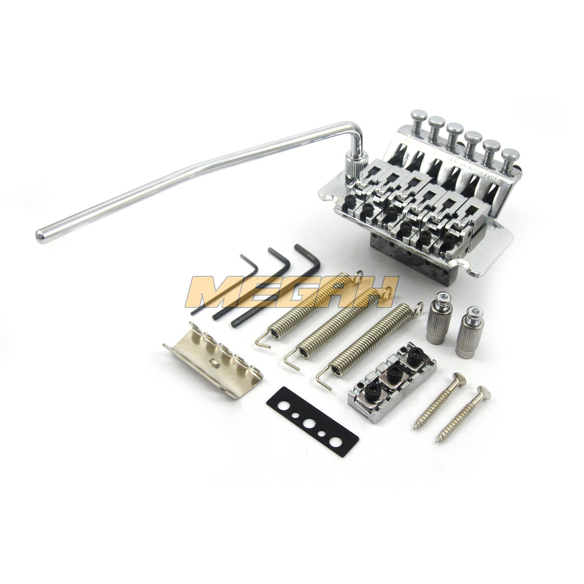 TREMOLO UP DOWN 6 STRING - BLACK/CHROME (AG009) - Megah Sport