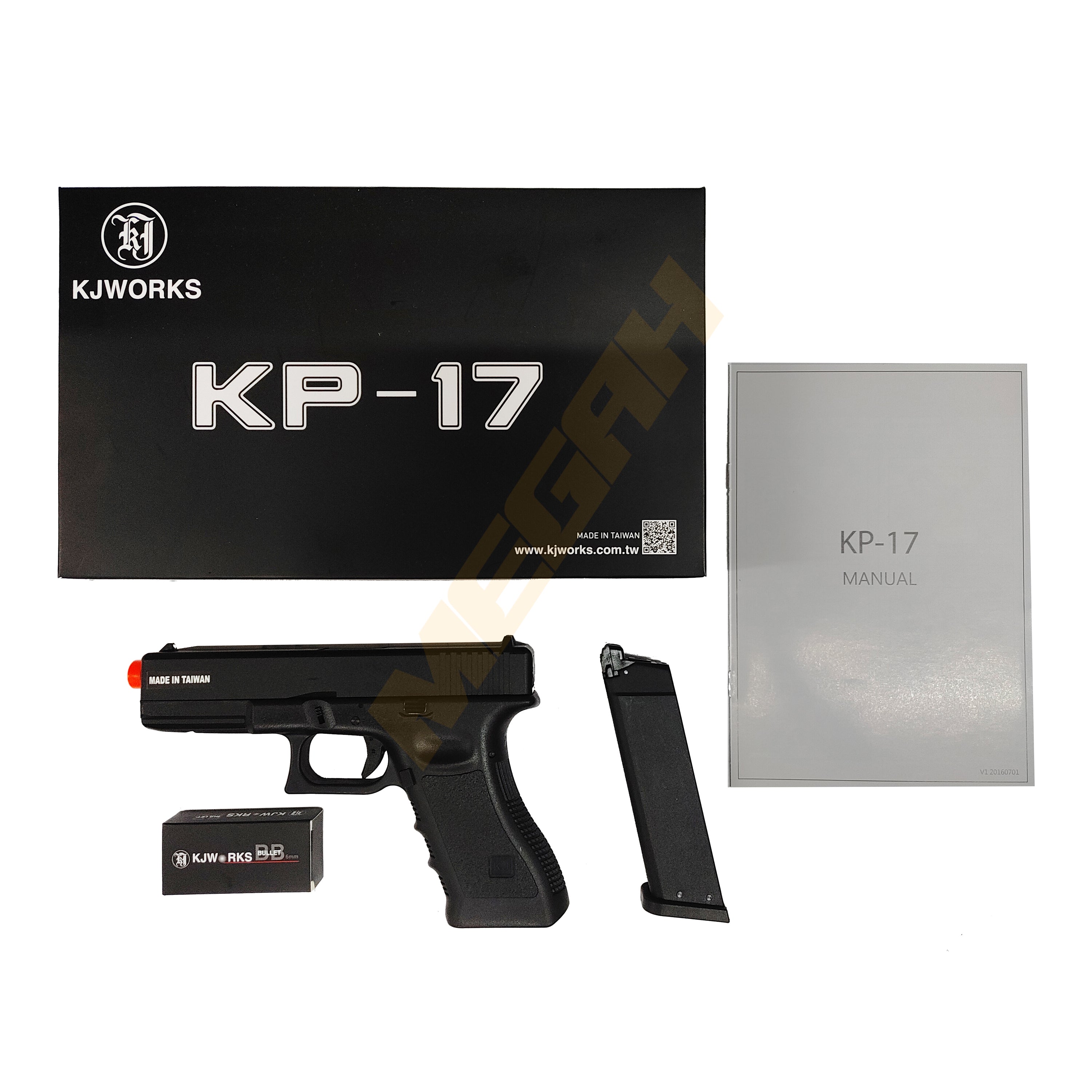 KJW G17 BLACK / TAN - AIRSOFT GUN Gambar sekunder produk