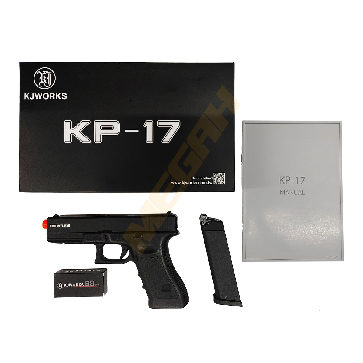 KJW G17 BLACK / TAN - AIRSOFT GUN