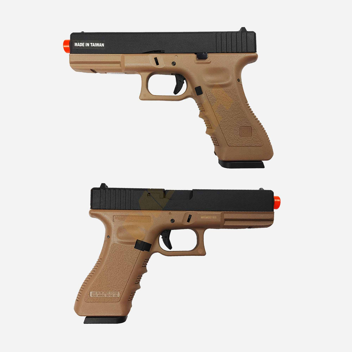 KJW G17 BLACK / TAN - AIRSOFT GUN Gambar utama produk
