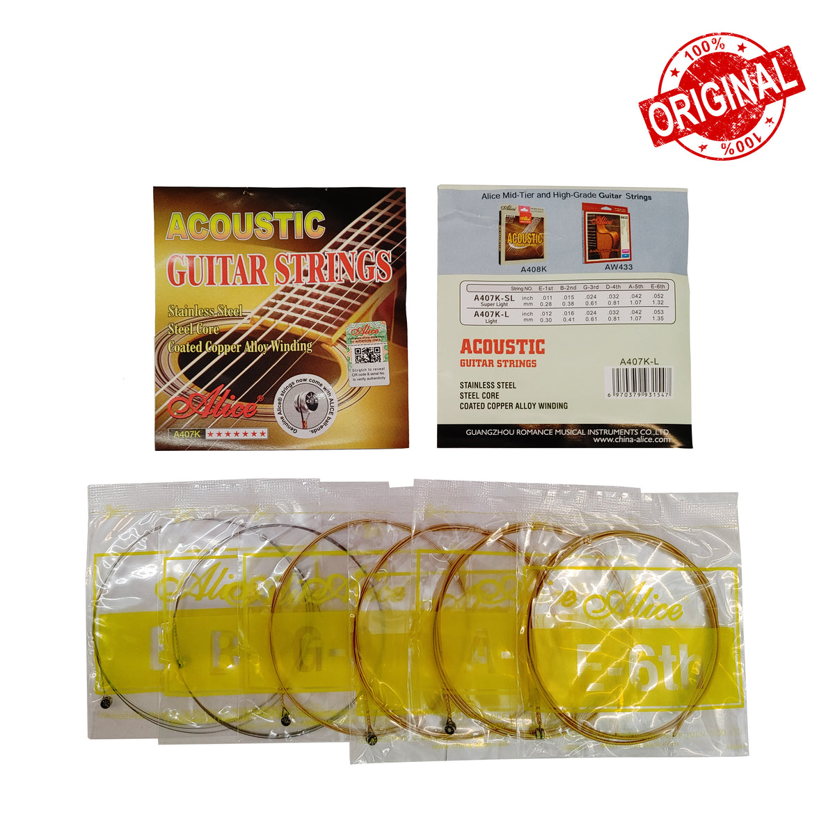 SENAR GITAR ACCOUSTIC ALICE A407K Gambar utama produk