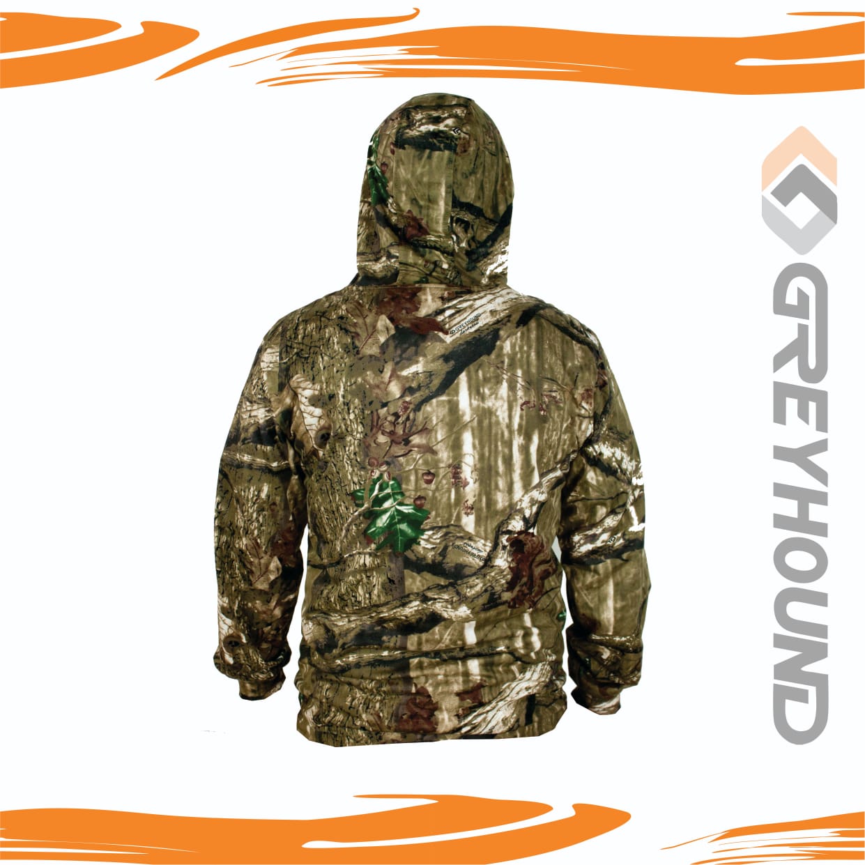 T-SHIRT GREYHOUND CAMO KATUN TANGAN PANJANG TOPI (DARKWOOD)