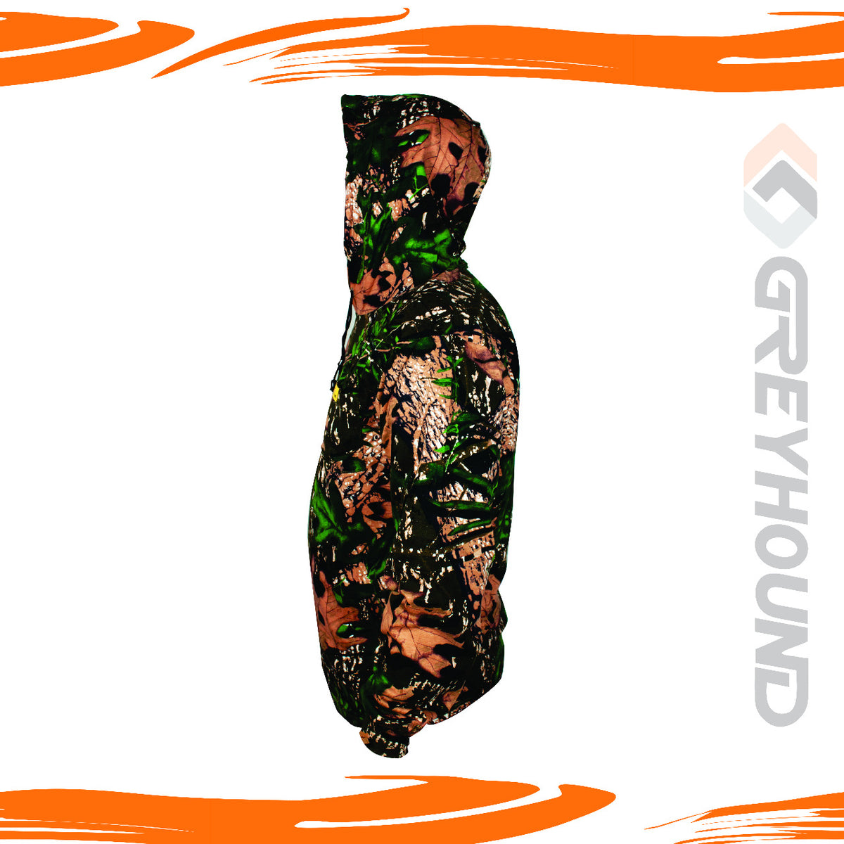 T-SHIRT GREYHOUND CAMO KATUN T. PANJANG TOPI (MOSSY OAK) - M L XL