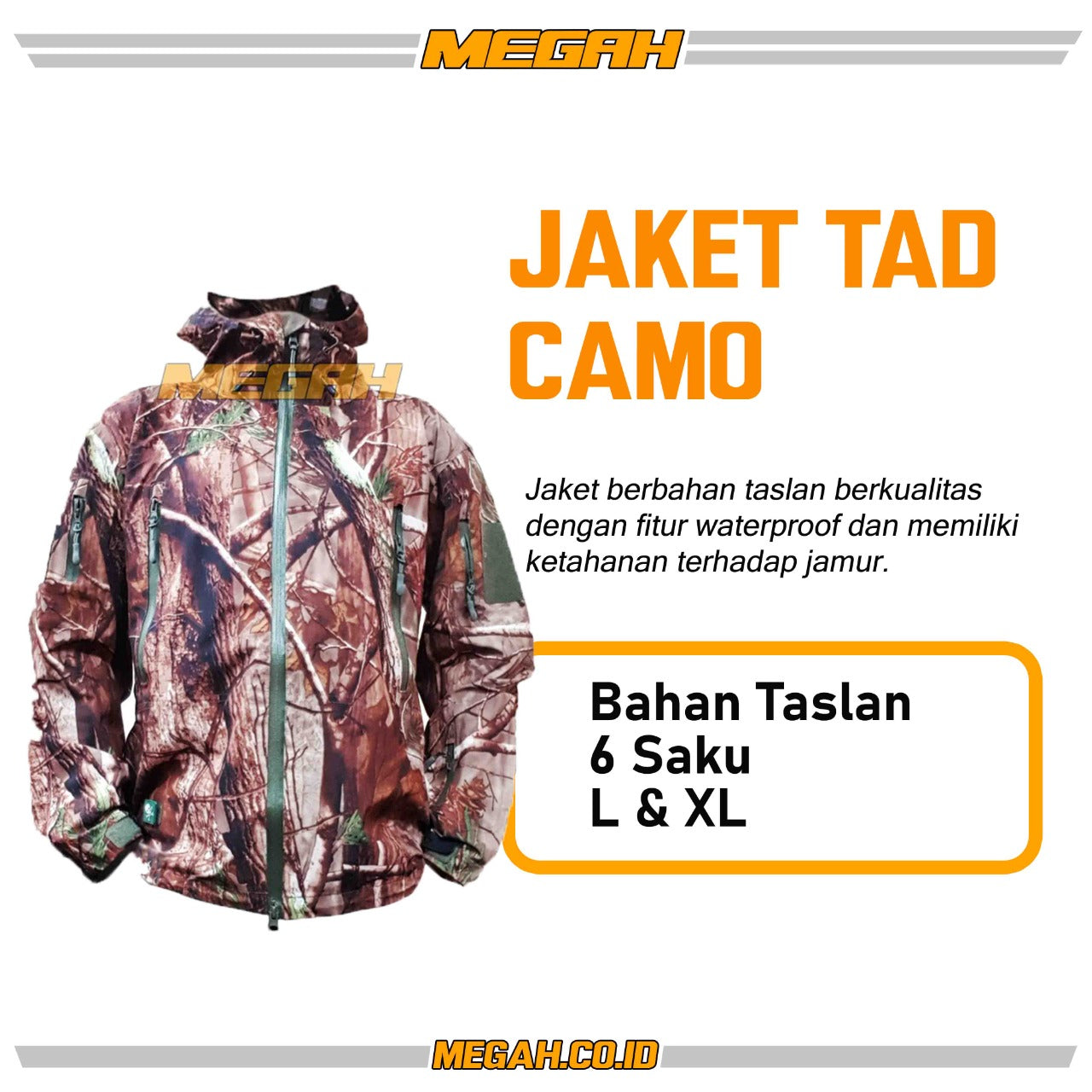 JAKET CAMO SPORT CHIEF OUTDOOR WATERPROOF Gambar sekunder produk