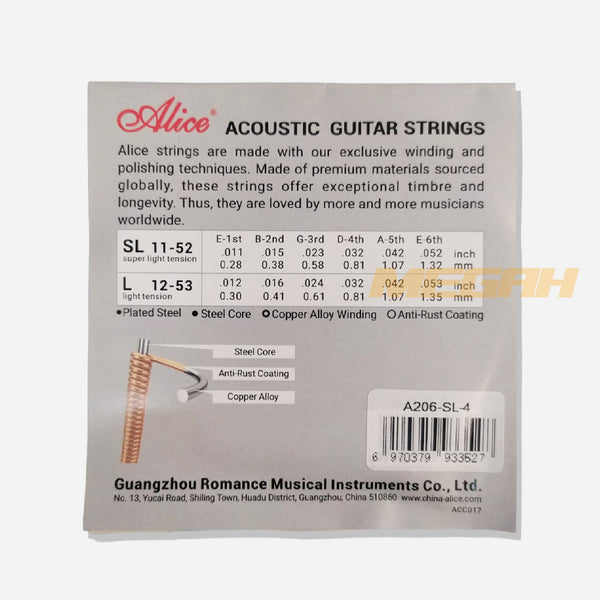 SENAR GITAR AKUSTIK ALICE ORIGINAL NO 4-6 A206