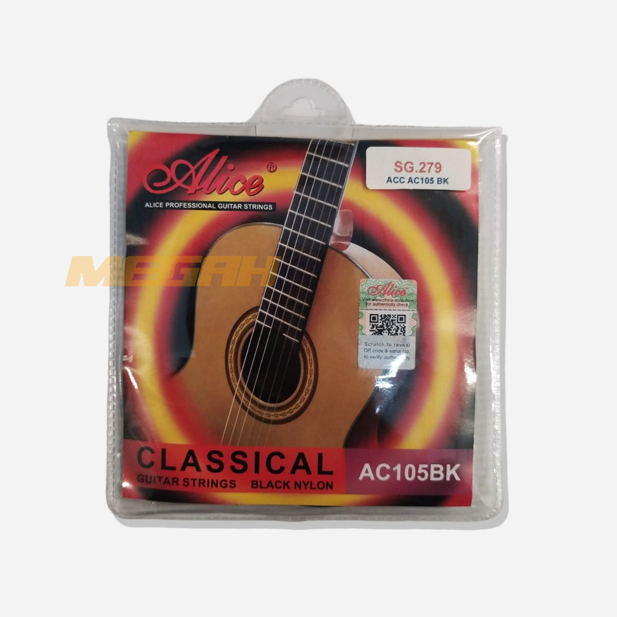 SENAR GITAR CLASSIC ALICE AC105BK-H - BLACK NYLON (SG279) Gambar utama produk