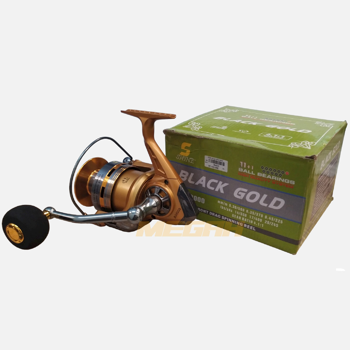 REEL PANCING SHINE BLACK GOLD 8000 (RL423) Gambar utama produk